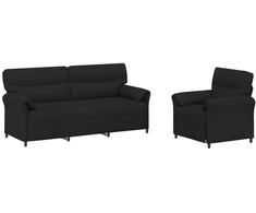 Sofa Sofos komplektas 2 vnt. Juoda Audinys