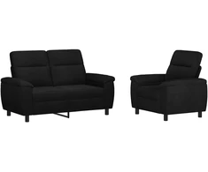 Sofa Sofos komplektas 2 vnt. Juoda Audinys