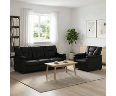 Sofa Sofos komplektas 2 vnt. Juoda Dirbtinė oda