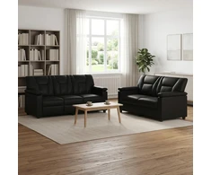 Sofa Sofos komplektas 2 vnt. Juoda Dirbtinė oda