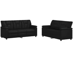 Sofa Sofos komplektas 2 vnt. Juoda Dirbtinė oda