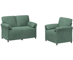 Sofa Sofos komplektas 2 vnt. Jūrinė žalia Aksomas