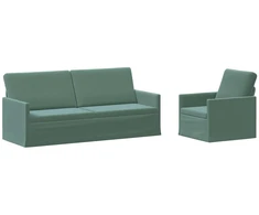 Sofa Sofos komplektas 2 vnt. Jūrinė žalia Aksomas