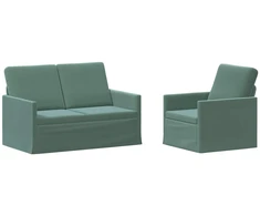 Sofa Sofos komplektas 2 vnt. Jūrinė žalia Aksomas