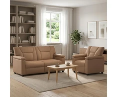 Sofa Sofos komplektas 2 vnt. Kapučino Dirbtinė oda
