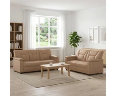 Sofa Sofos komplektas 2 vnt. Kapučino Dirbtinė oda