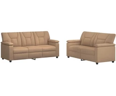 Sofa Sofos komplektas 2 vnt. Kapučino Dirbtinė oda