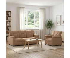 Sofa Sofos komplektas 2 vnt. Kapučino Dirbtinė oda