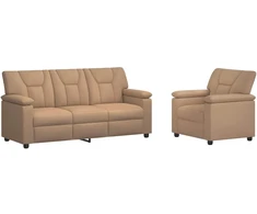 Sofa Sofos komplektas 2 vnt. Kapučino Dirbtinė oda