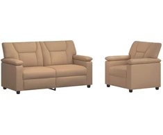 Sofa Sofos komplektas 2 vnt. Kapučino Dirbtinė oda