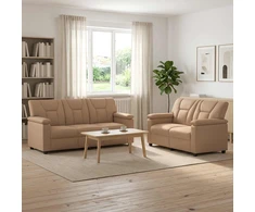 Sofa Sofos komplektas 2 vnt. Kapučino Dirbtinė oda