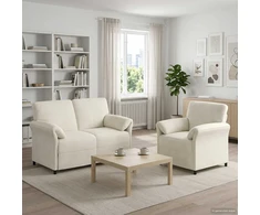 Sofa Sofos komplektas 2 vnt. Kreminė Aksomas