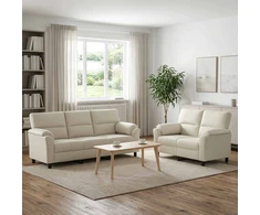 Sofa Sofos komplektas 2 vnt. Kreminė Aksomas