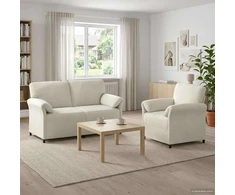 Sofa Sofos komplektas 2 vnt. Kreminė Aksomas