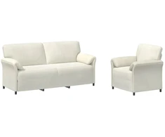 Sofa Sofos komplektas 2 vnt. Kreminė Aksomas