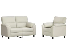 Sofa Sofos komplektas 2 vnt. Kreminė Aksomas