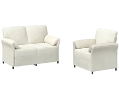 Sofa Sofos komplektas 2 vnt. Kreminė Aksomas