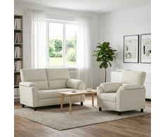Sofa Sofos komplektas 2 vnt. Kreminė Aksomas