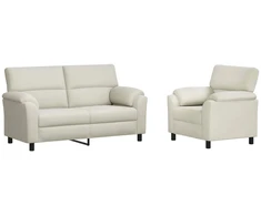 Sofa Sofos komplektas 2 vnt. Kreminė Aksomas