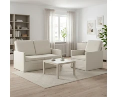 Sofa Sofos komplektas 2 vnt. Kreminė Aksomas