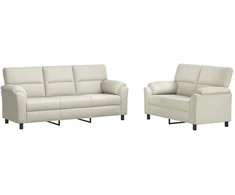 Sofa Sofos komplektas 2 vnt. Kreminė Aksomas