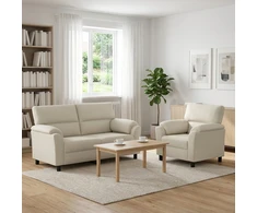 Sofa Sofos komplektas 2 vnt. Kreminė Aksomas