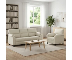 Sofa Sofos komplektas 2 vnt. Kreminė Aksomas