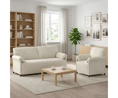 Sofa Sofos komplektas 2 vnt. Kreminė Aksomas