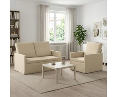 Sofa Sofos komplektas 2 vnt. Kreminė Audinys