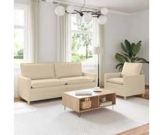 Sofa Sofos komplektas 2 vnt. Kreminė Audinys