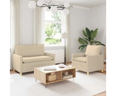 Sofa Sofos komplektas 2 vnt. Kreminė Audinys