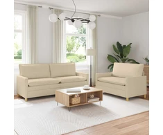 Sofa Sofos komplektas 2 vnt. Kreminė Audinys