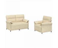 Sofa Sofos komplektas 2 vnt. Kreminė Audinys
