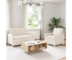Sofa Sofos komplektas 2 vnt. Kreminė Audinys