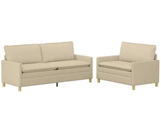 Sofa Sofos komplektas 2 vnt. Kreminė Audinys