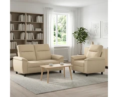 Sofa Sofos komplektas 2 vnt. Kreminė Audinys