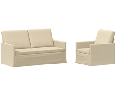 Sofa Sofos komplektas 2 vnt. Kreminė Audinys