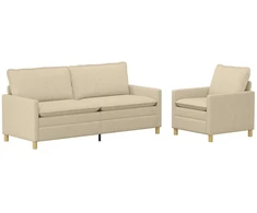 Sofa Sofos komplektas 2 vnt. Kreminė Audinys