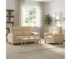 Sofa Sofos komplektas 2 vnt. Kreminė Audinys