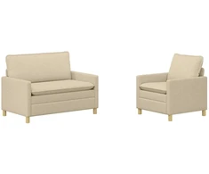 Sofa Sofos komplektas 2 vnt. Kreminė Audinys