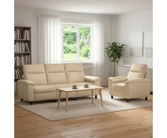 Sofa Sofos komplektas 2 vnt. Kreminė Audinys