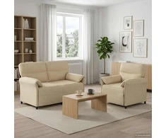 Sofa Sofos komplektas 2 vnt. Kreminė Audinys