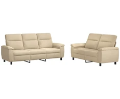 Sofa Sofos komplektas 2 vnt. Kreminė Audinys