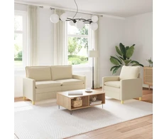 Sofa Sofos komplektas 2 vnt. Kreminė Audinys