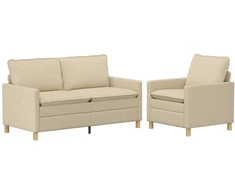 Sofa Sofos komplektas 2 vnt. Kreminė Audinys