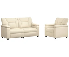 Sofa Sofos komplektas 2 vnt. Kreminė Dirbtinė oda