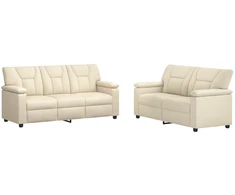Sofa Sofos komplektas 2 vnt. Kreminė Dirbtinė oda