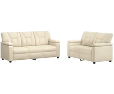 Sofa Sofos komplektas 2 vnt. Kreminė Dirbtinė oda