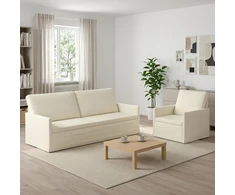Sofa Sofos komplektas 2 vnt. Kreminė Kordūrinis audinys