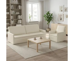 Sofa Sofos komplektas 2 vnt. Kreminė Kordūrinis audinys